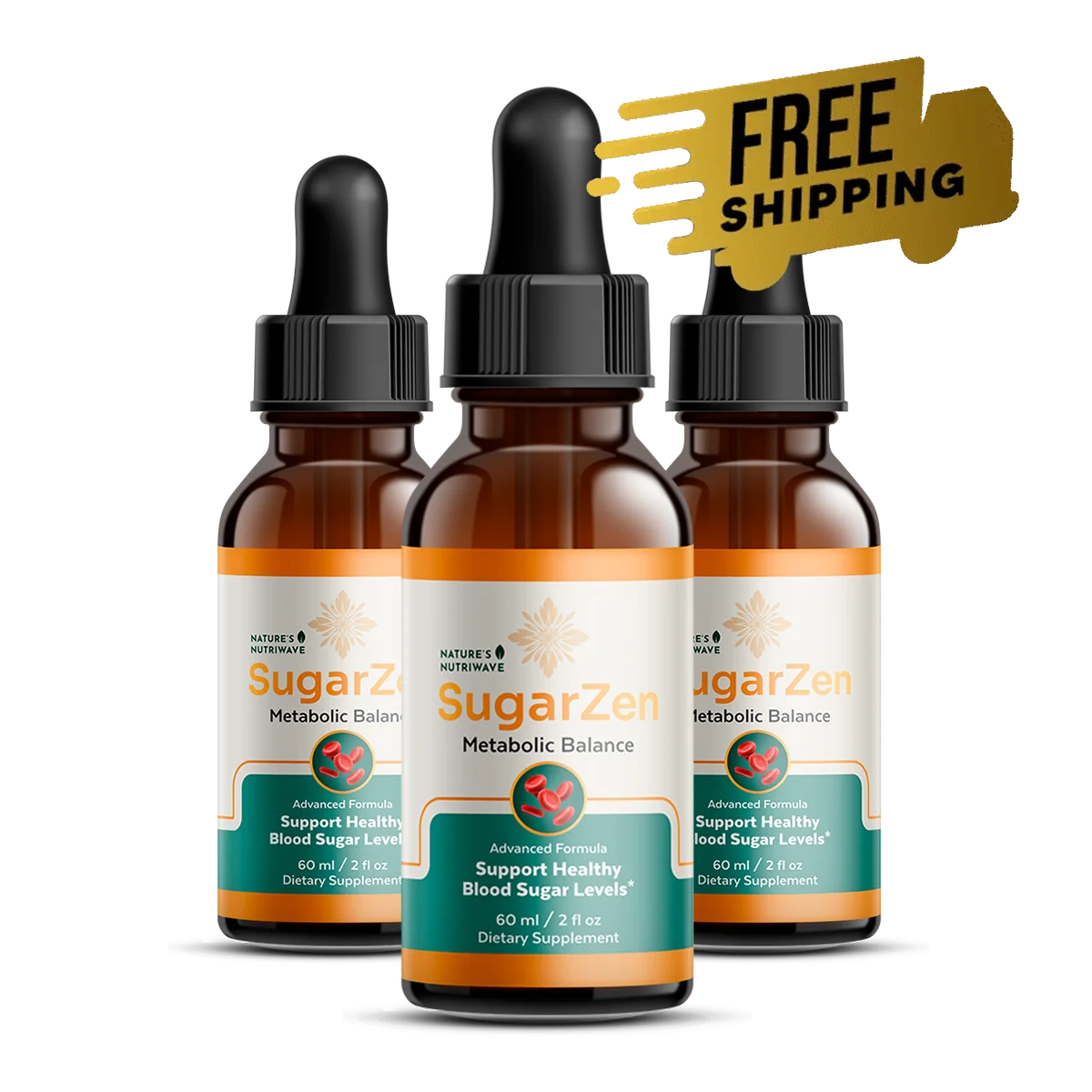 Three-bottle SugarZen pack with free shipping
