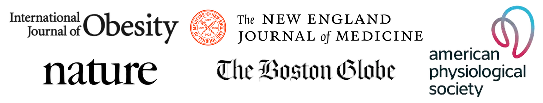 Publications that cover blood sugar and metabolic research: International Journal of Obesity, New England Journal of Medicine, Nature, The Boston Globe, American Physiological Society